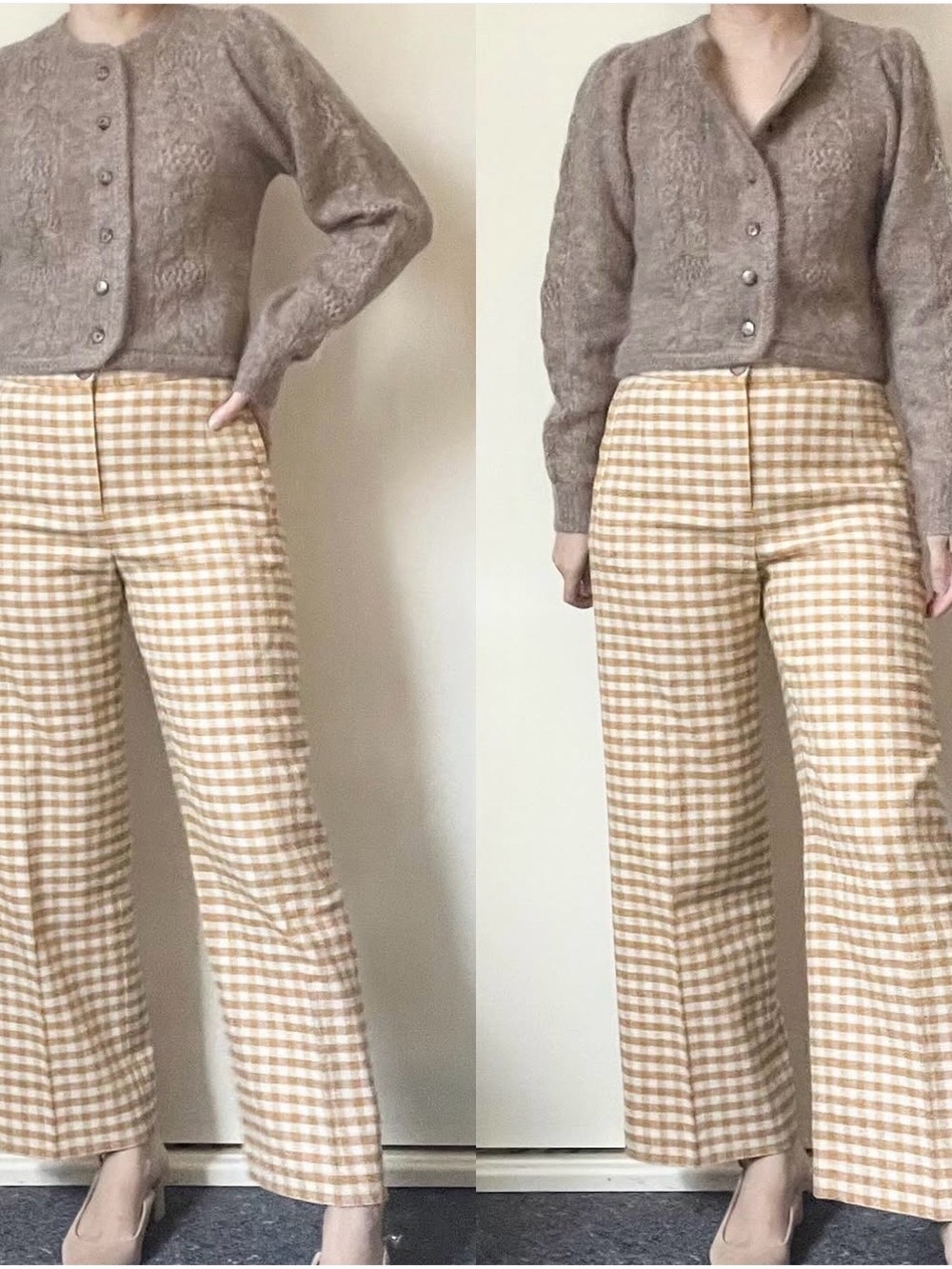 Sezane Martin crop trousers in ochre